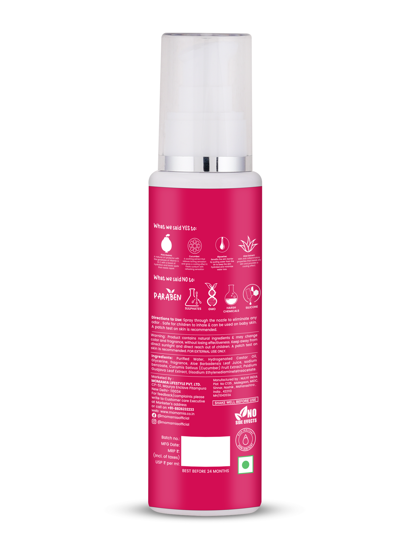 Body Mist For Kids I Cool and Refreshing I Pink Guava for Sun Protection | Non-Sticky & Light