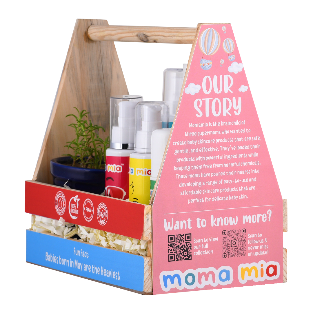 Eco-Friendly Wooden Gift Box I Child care I Baby Care Gift Hamper