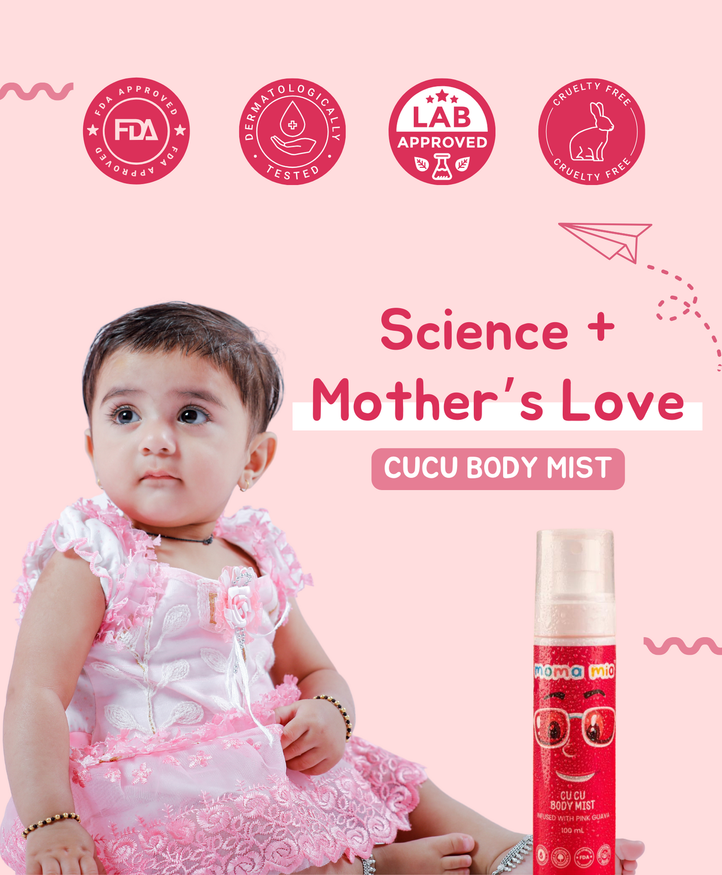 Body Mist For Kids I Cool and Refreshing I Pink Guava for Sun Protection | Non-Sticky & Light