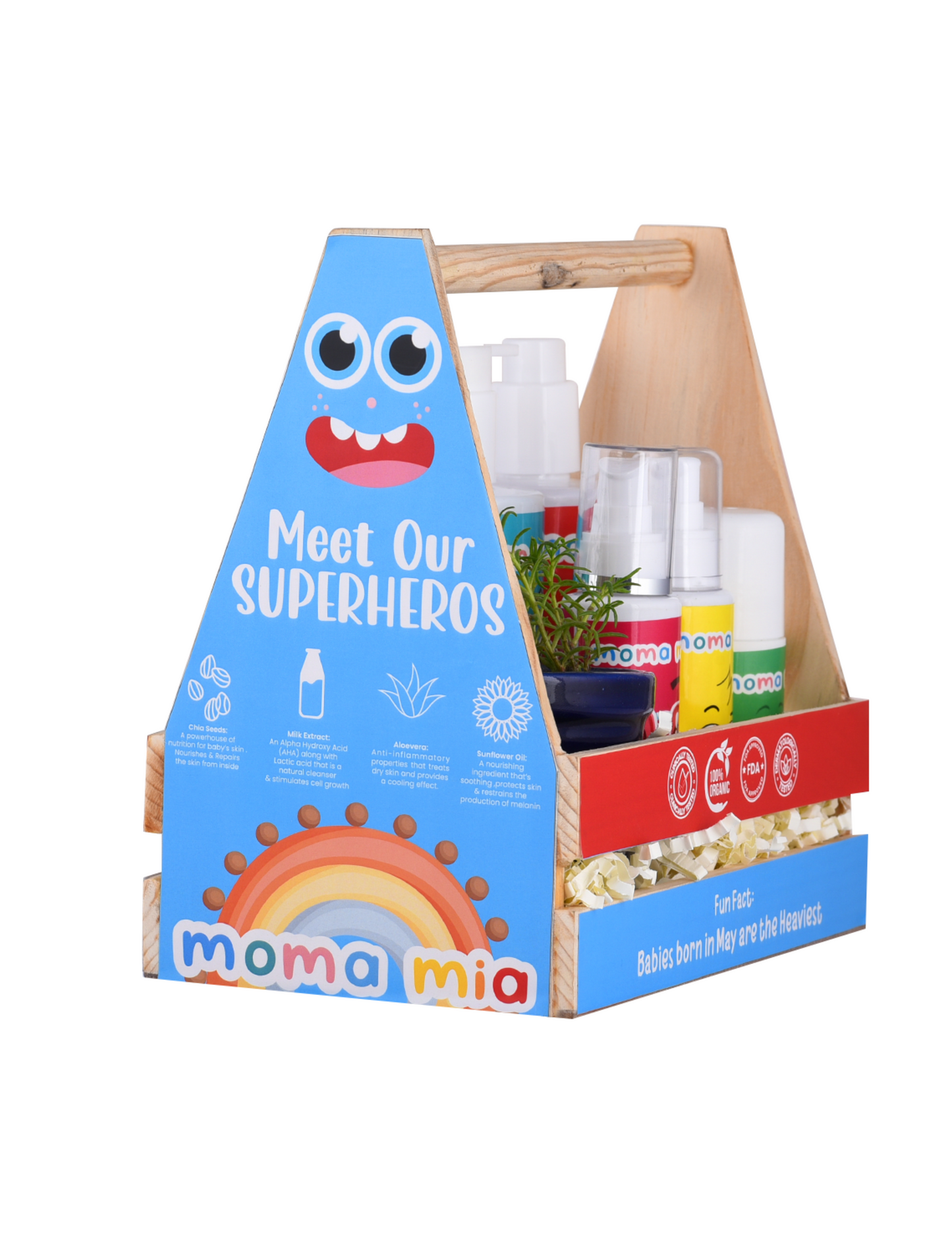Eco-Friendly Wooden Gift Box I Child care I Baby Care Gift Hamper