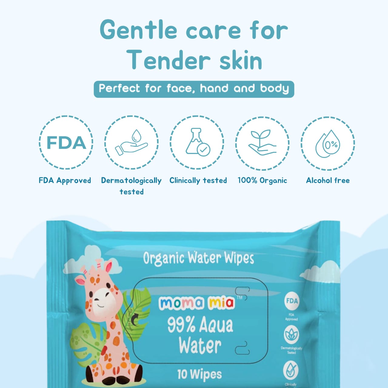 99% Pure Water Wipes for Sensitive to normal Skin (pack of 1)