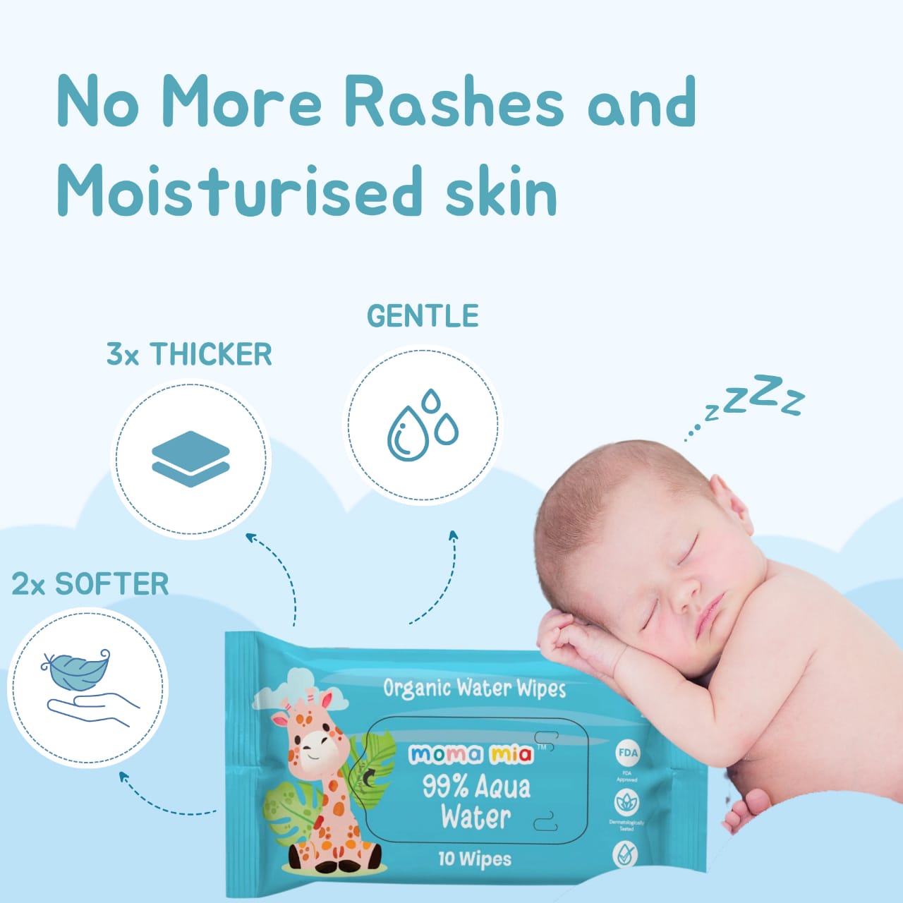 99% Pure Water Wipes for Sensitive to normal Skin (pack of 1)