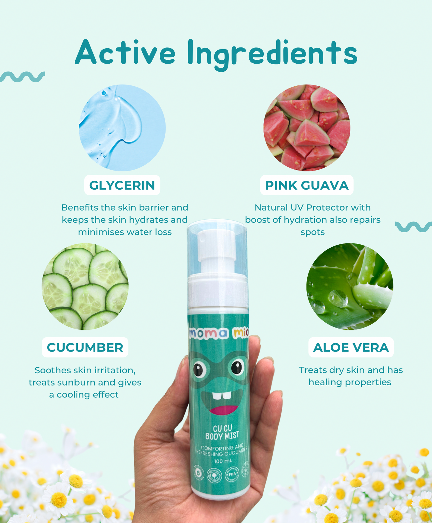 Body Mist For Kids I Cool and Refreshing I Cucumber for Sun Protection | Non-Sticky & Light