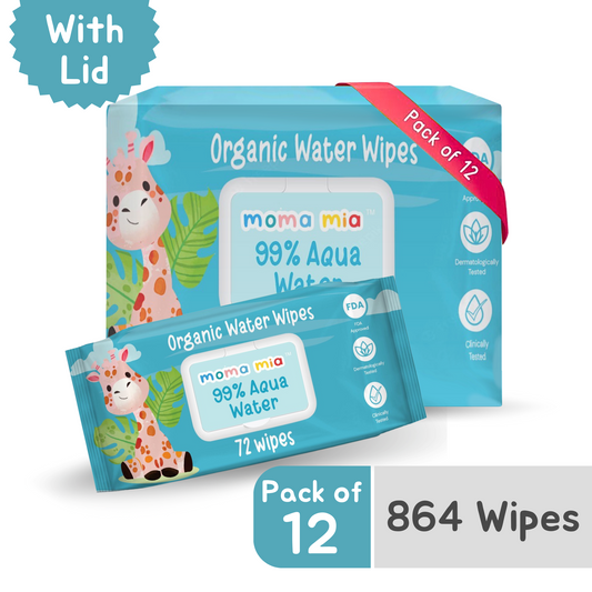 99% Pure Water Wipes for Sensitive to normal Skin  (Pack of 12)