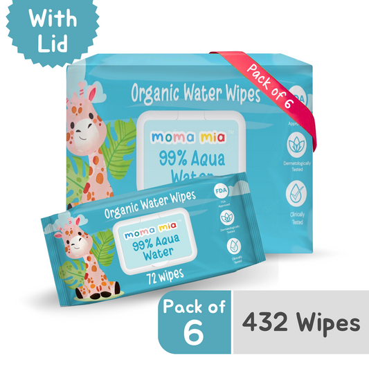 99% Pure Water Wipes for Sensitive to normal Skin (Pack of 6)